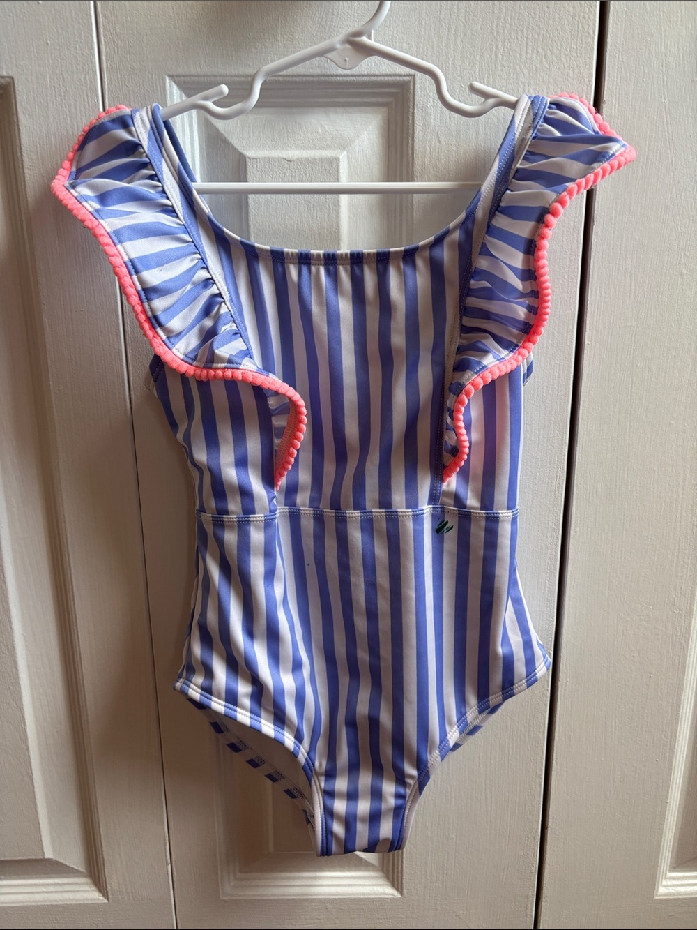 Cat & Jack Girls’ Striped One-Piece Swimsuit with Pink Trim